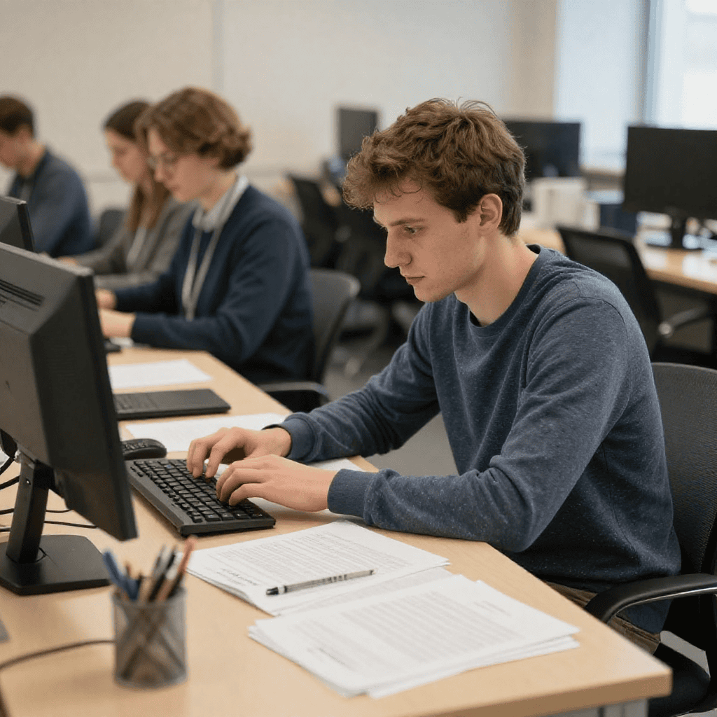 Человек работает